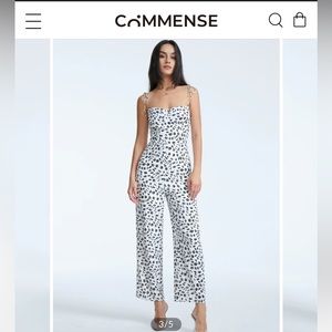 Commense jumpsuit, black polka dot. Size M